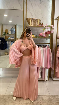 CONJUNTO PLISSADO 3 PEÇAS