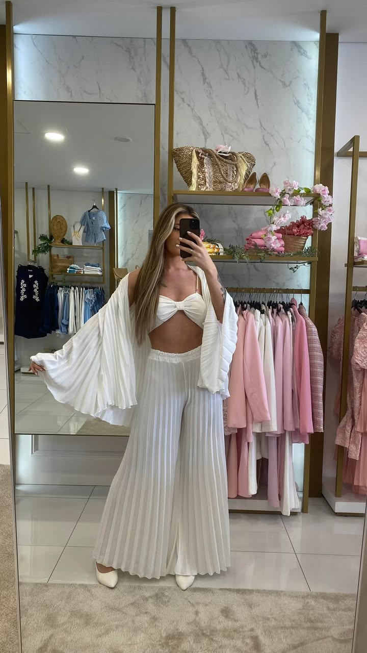 CONJUNTO PLISSADO 3 PEÇAS