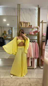 CONJUNTO PLISSADO 3 PEÇAS