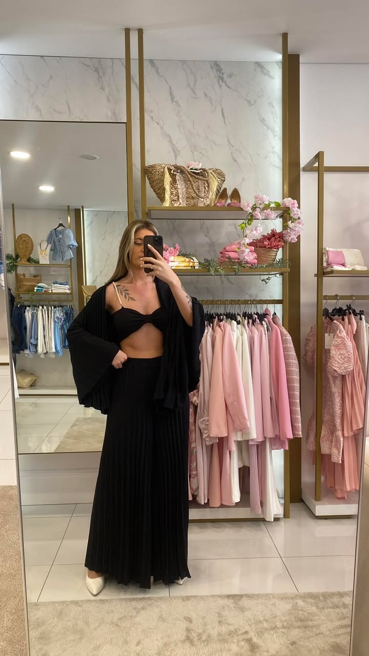 CONJUNTO PLISSADO 3 PEÇAS