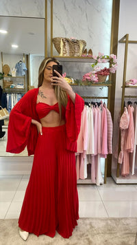 CONJUNTO PLISSADO 3 PEÇAS