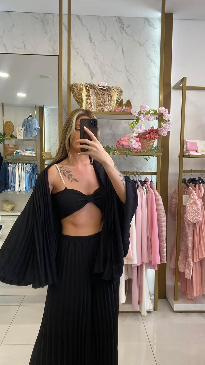 CONJUNTO PLISSADO 3 PEÇAS