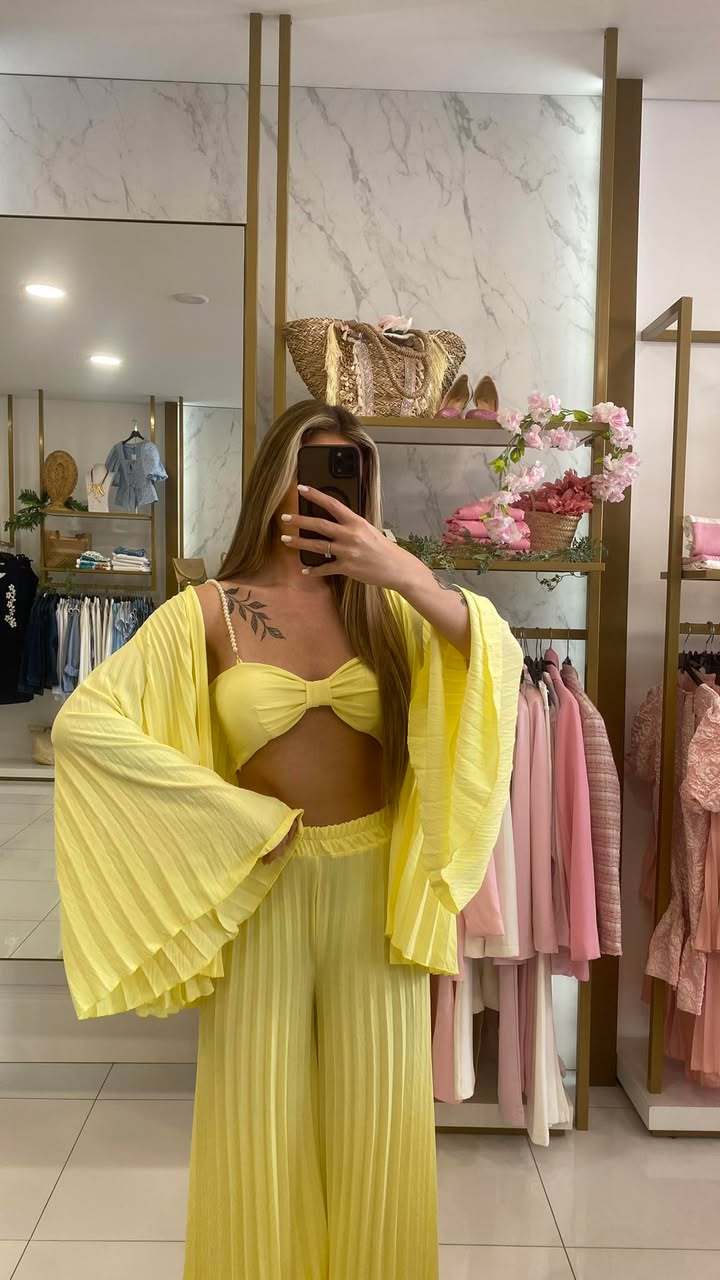 CONJUNTO PLISSADO 3 PEÇAS