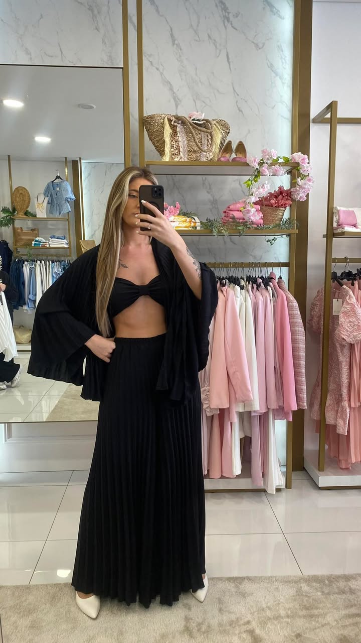 CONJUNTO PLISSADO 3 PEÇAS